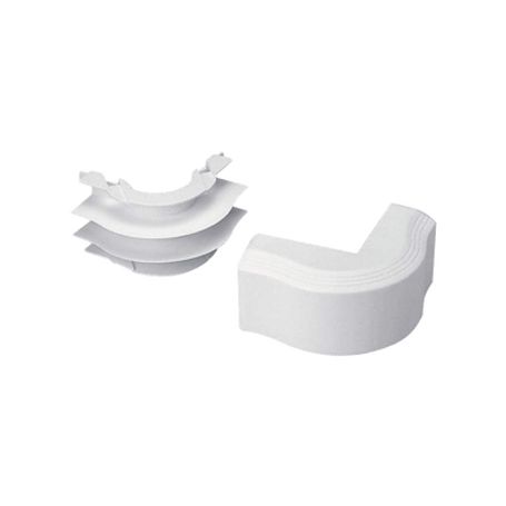 esquinero exterior para uso con canaleta t45 material pvc rigido color blanco mate