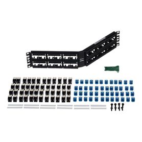 kit de patch panel modular angulado de 48 puertos con 48 jacks minicom estilo tg cat6a 19 in 2 ur178489