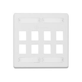 placa de pared doble modular 10g max de 8 salidas color blanco