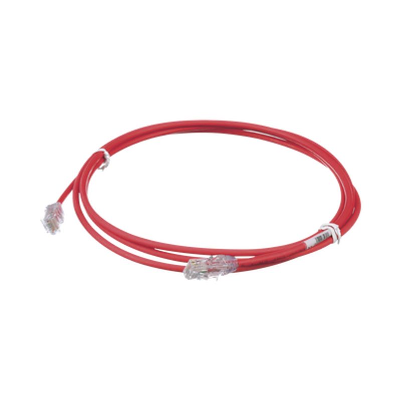 Cable De Parcheo Utp Cat6a Cm/lszh Diámetro Reducido (28awg) Color Rojo 7ft