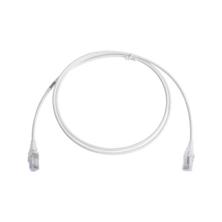 patch cord mc6 modular cat6 utp cmls0h 5ft color blanco diámetro reducido 28awg