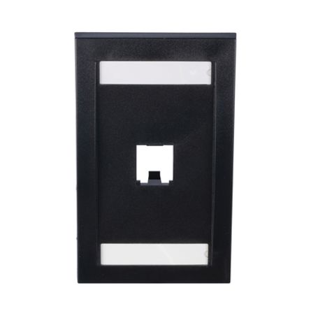 Placa De Pared Vertical Ejecutiva Salida De 1 Puerto Minicom Con Espacios Para Etiquetas Color Negro