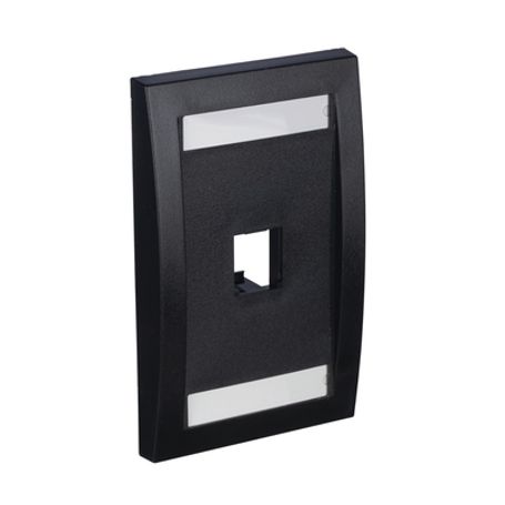Placa De Pared Vertical Ejecutiva Salida De 1 Puerto Minicom Con Espacios Para Etiquetas Color Negro