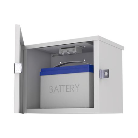 Gabinete De Acero Galvanizado Para Instalación De 1 Bateria Pl110d12 (550 X 420 X 290 Mm)  Instalación En Piso O Poste Accesorio