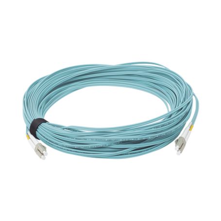 Jumper De Fibra Óptica Multimodo 50/125 Xglo Om3 Lclc Duplex Ofnr Color Aqua 30 Metros