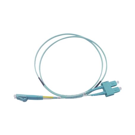 jumper de fibra óptica multimodo om3 50125 lcsc ofnr riser 20 mm dúplex aqua 2 metros