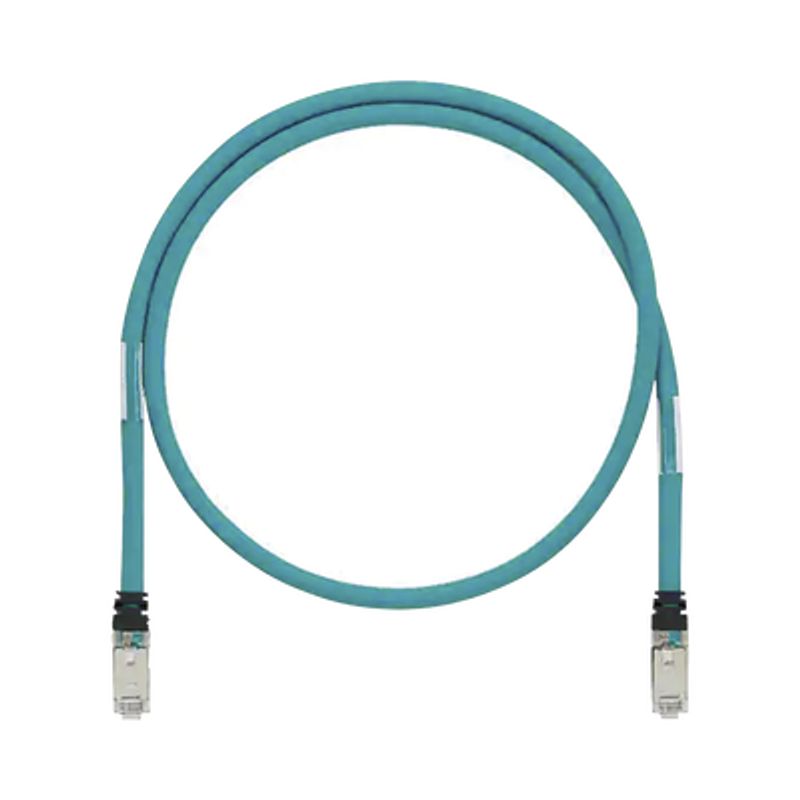 Patch Cord Cat6a De Grado Industrial 600v Blindado Sf/utp Calibre 26 Awg Color Aqua 5m