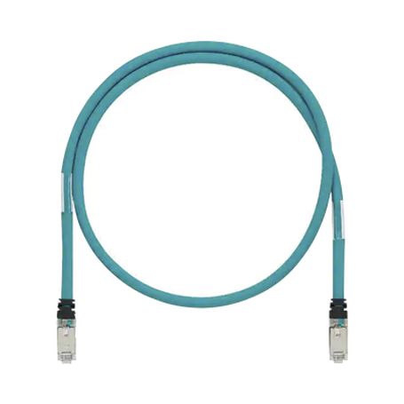 patch cord cat6a de grado industrial 600v blindado sfutp calibre 26 awg color aqua 5m