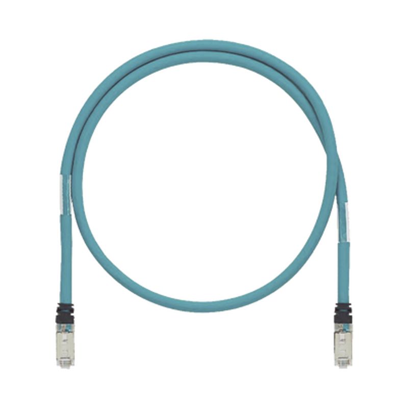 Patch Cord Cat6a De Grado Industrial 600v Blindado Sf/utp Calibre 26 Awg Color Aqua 60 Cm.