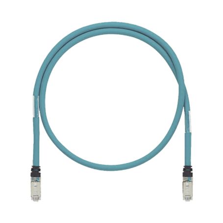 patch cord cat6a de grado industrial 600v blindado sfutp calibre 26 awg color aqua 60 cm