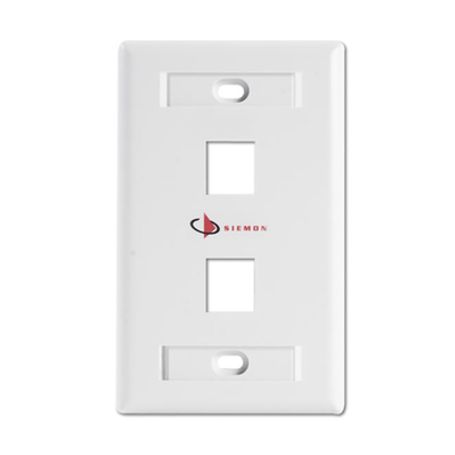 placa de pared keystone de 2 salidas color blanco para jacks keystone zmax y max