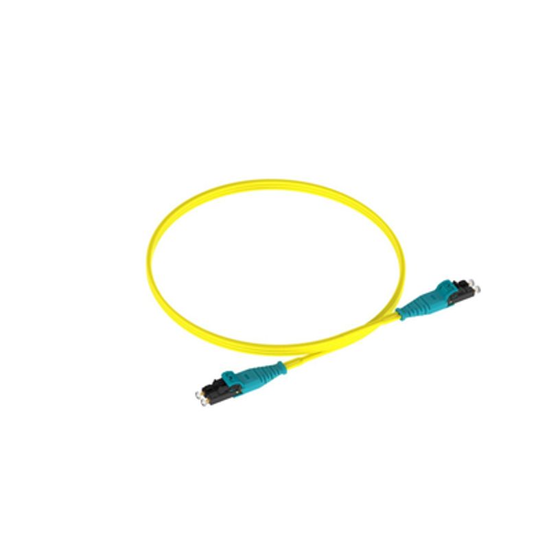 Jumper De Fibra Optica Monomodo 9/125 Os2 Lclc Duplex Push Pull Ofnr (riser) Color Amarillo 3 Metros