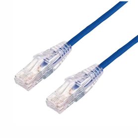 cable de parcheo slim utp cat6a  1 m azul diámetro reducido 28 awg