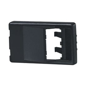 placa de mobiliario modular estándar salidas para 2 puertos minicom angulados color negro