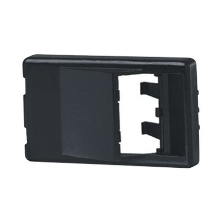 placa de mobiliario modular estándar salidas para 2 puertos minicom angulados color negro