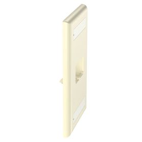 placa de pared vertical clásica salida para 2 puertos minicom con espacios para etiquetas color marfil178283