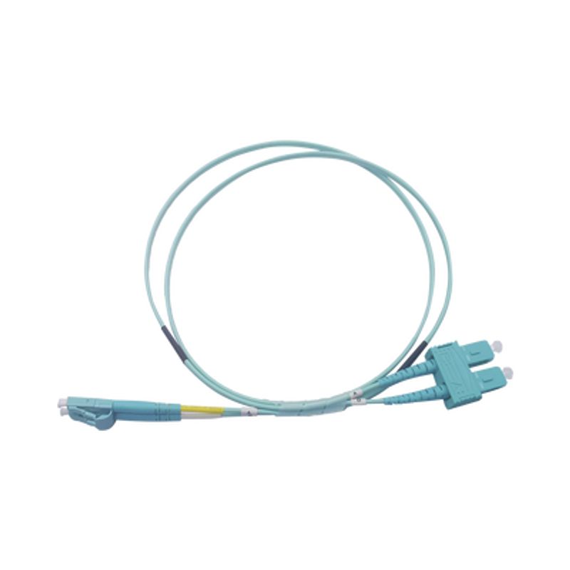 Jumper De Fibra Óptica Multimodo Om3 50/125 Lcsc Ofnr (riser) 2.0 Mm Dúplex Aqua 1 Metro