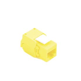 módulo jack keystone cat6a toolless con terminación en ángulo 180 º color amarillo compatible con faceplate y patchpanel linked