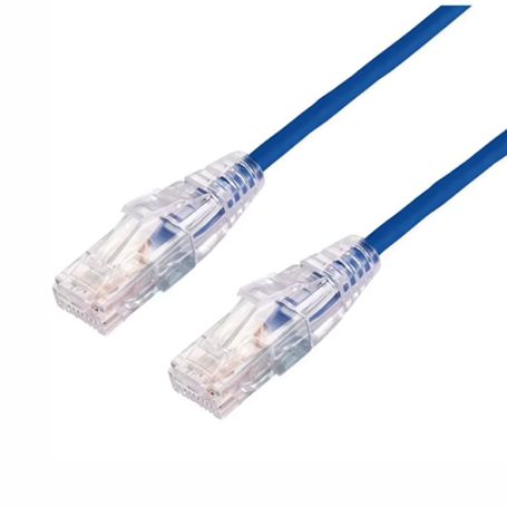 cable de parcheo slim utp cat6a  3 m azul diámetro reducido 28 awg