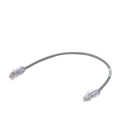 cable de parcheo tx6 utp cat6 diámetro reducido 28awg color gris 1ft 179696
