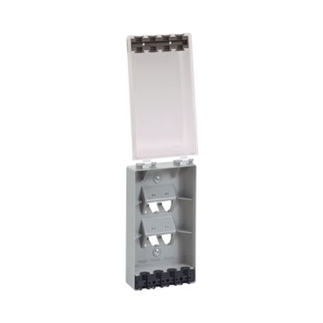 placa de pared vertical resistente al agua con protección ip56 acepta 4 módulos minicom color claro