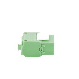módulo jack keystone cat6a toolless con terminación en ángulo 180 º color verde compatible con faceplate y patchpanel linkedpro