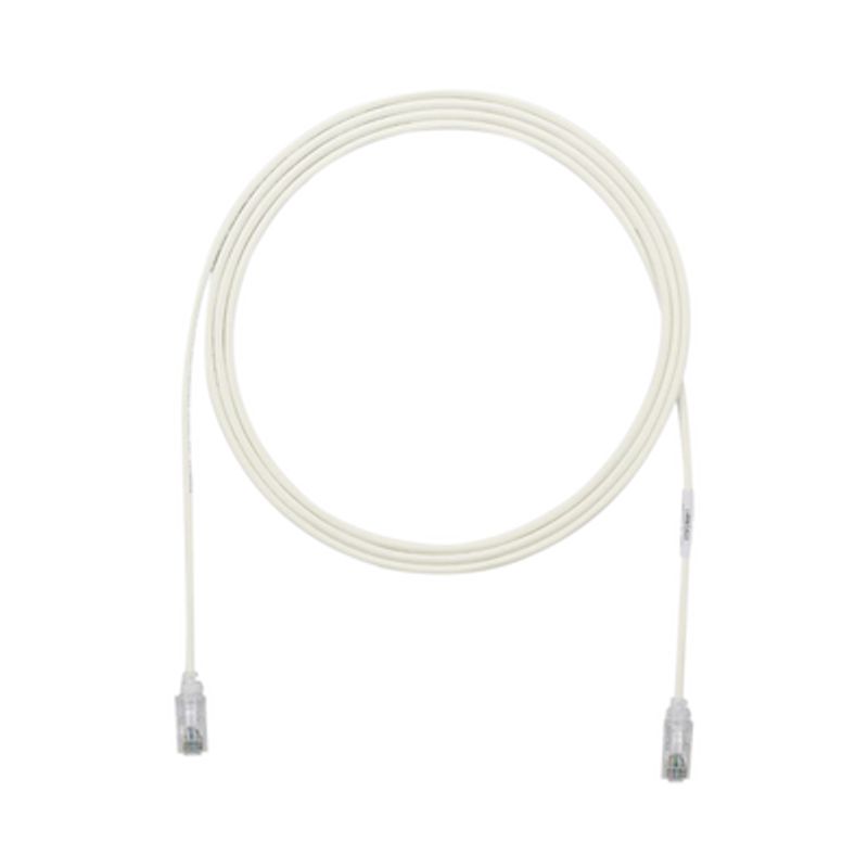 Cable De Parcheo Tx6 Utp Cat6 Diámetro Reducido (28awg) Color Blanco Gris 7ft 