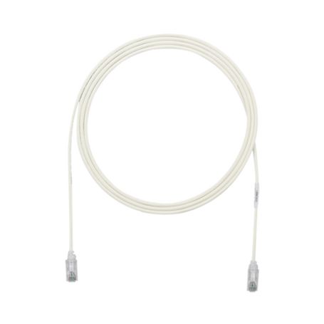 cable de parcheo tx6 utp cat6 diámetro reducido 28awg color blanco gris 7ft 