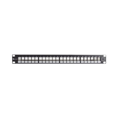 patch panel utp keystone de 24 puertos modular vacio  plano 1ur compatible con jacks keystone utp zmax® y max®