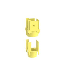 tapa con 1 salida a tubo corrugado de 15in 38mm para uso con canaletas 2x2 fiberrunner™ color amarillo204405