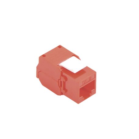 módulo jack keystone cat5e toolless con terminación en ángulo 180 º color rojo compatible con faceplate y patchpanel linkedpro2
