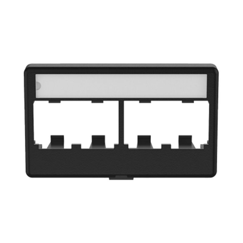 Placa De Mobiliario Modular Estándar Salidas Para 4 Puertos Minicom Color Negro