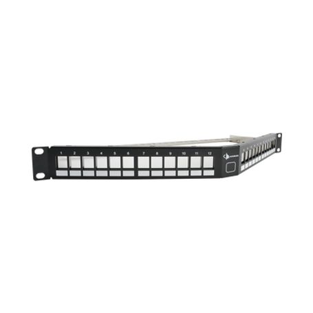 patch panel utp keystone de 24 puertos modular vacio angulado 1ur compatible con jacks keystone utp zmax® y max®