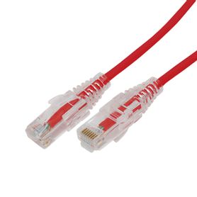 cable de parcheo slim utp cat6a  5 m rojo diámetro reducido 28 awg