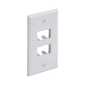 placa de pared vertical clásica salida para 4 puertos minicom color blanco