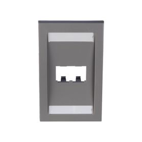 placa de pared vertical ejecutiva salida para 2 puertos minicom con espacios para etiquetas color gris178239
