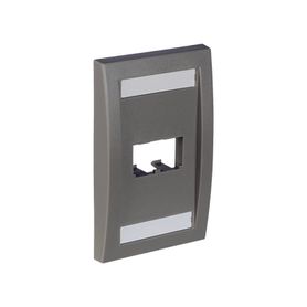 placa de pared vertical ejecutiva salida para 2 puertos minicom con espacios para etiquetas color gris178239