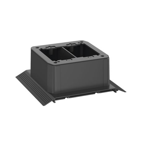 Caja De Conexión Doble Para Uso Con Canaleta De Piso Afr4bcbl6 Material Pvc Rigido Color Negro 