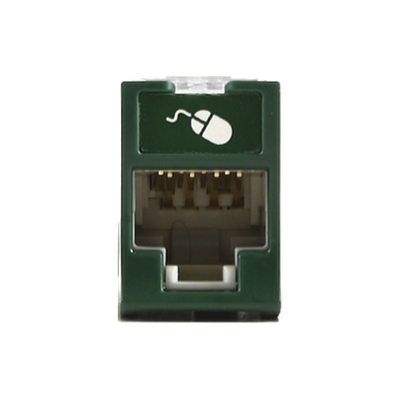 Jack Ultramax Cat6a Utp Montaje Hibrido En Placa De Pared (plano Y Angulado) Color Verde Punch Down