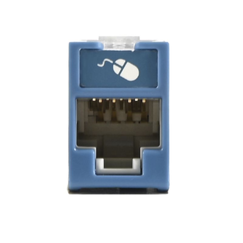 Jack Ultramax Cat6a Utp Montaje Hibrido En Placa De Pared (plano Y Angulado) Color Azul Punch Down