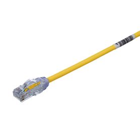 cable de parcheo utp cat6a diámetro reducido 28 awg cmlszh color amarillo 8in 203cm