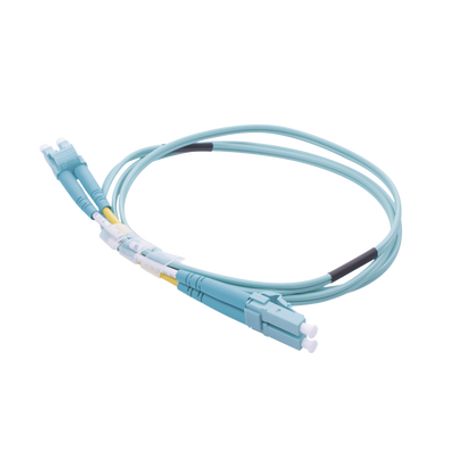 jumper de fibra óptica multimodo om4 50125 lclc ofnr riser 20 mm dúplex aqua 1 metro213747