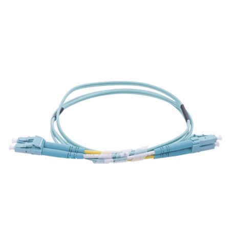 Jumper De Fibra Óptica Multimodo Om4 50/125 Lclc Ofnr (riser) 2.0 Mm Dúplex Aqua 1 Metro