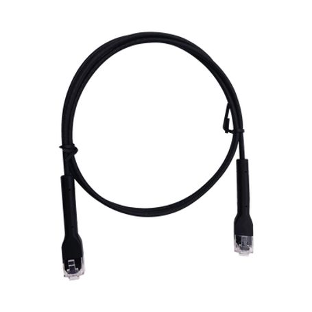 cable de parcheo ultra slim con rj45 flexible utp cat6  1 m negro diámetro reducido214040