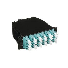 casete opticom® de fibra óptica multimodo om3 con 2 conectores mpo a 12 lc duplex polaridad método a pérdida de inserción están