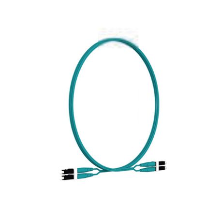 Jumper De Fibra Optica Multimodo 50/125 Om4 Lclc Duplex Lszh Color Aqua 2 Metros