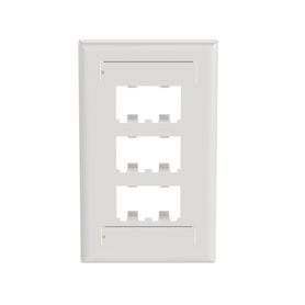 placa de pared vertical clásica salida para 6 puertos minicom con espacios para etiquetas color blanco178306
