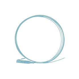 pigtail de fibra óptica simplex lc pvc om4 50125 aqua 1 metro