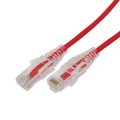 cable de parcheo slim utp cat6a  2 m rojo diámetro reducido 28 awg