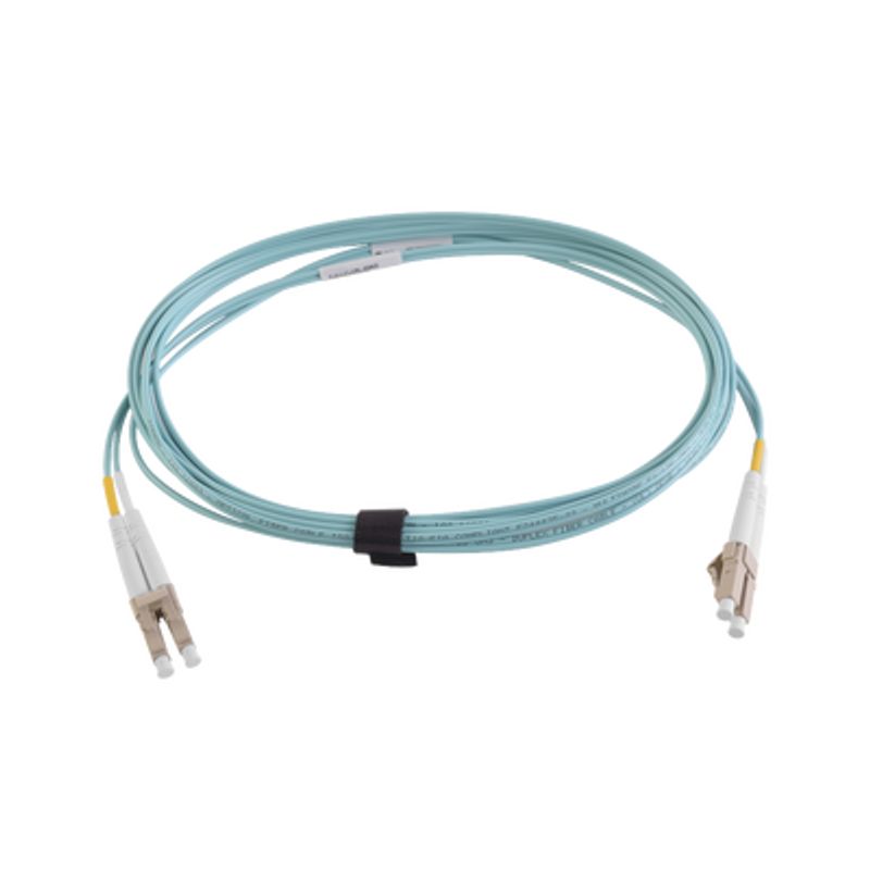 Jumper De Fibra Óptica Multimodo 50/125 Xglo Om4 Lclc Duplex Ofnr Color Aqua 7 Metros